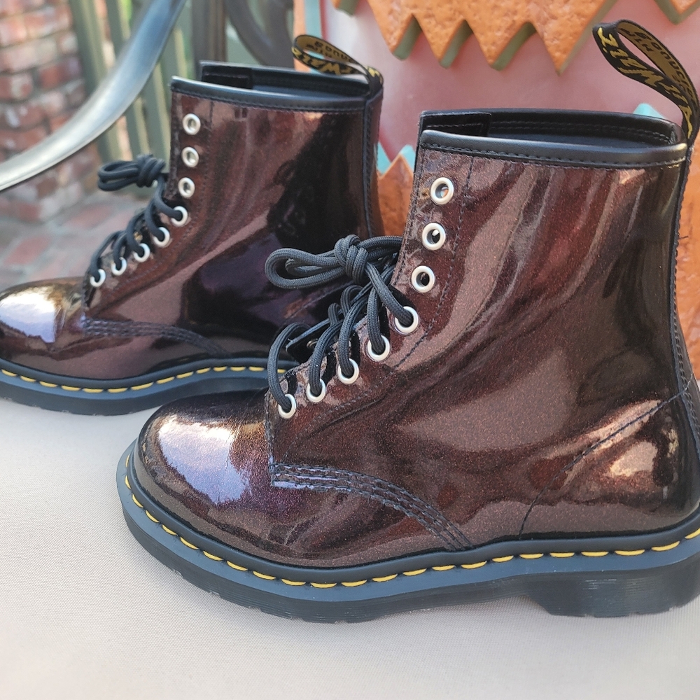 Doc Martens Purple Sparkle Metallic womens sz 8